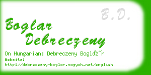boglar debreczeny business card